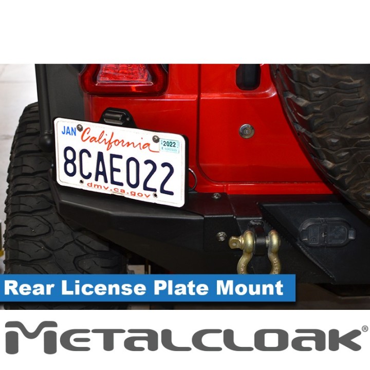 Rear Bumper License Plate Mount, JL Wrangler METALCLOAK - view 4