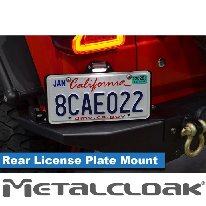 Rear Bumper License Plate Mount, JL Wrangler METALCLOAK - view 5