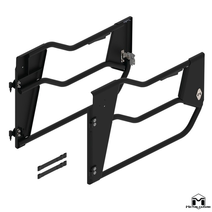 Aluminum Open Frame Tube Doors, Front, Pair, JL/JT METALCLOAK