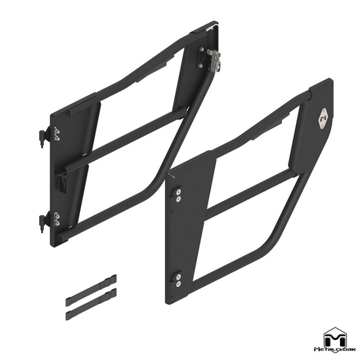 Aluminum Open Frame Tube Doors, Rear, Pair, JL/JT METALCLOAK