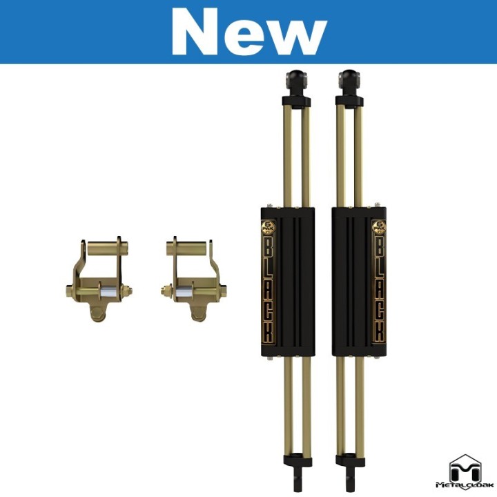 Front 6Pak BLACK Shocks, Pair, JL/JT METALCLOAK