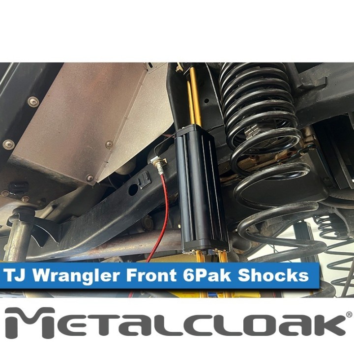 6Pak BLACK Front Shocks 3.5" - Jeep Wrangler TJ/LJ | MetalCloak