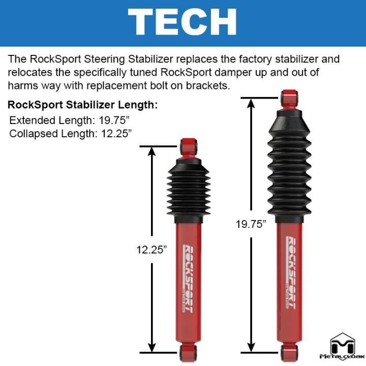 RockSport RED Steering Stabilizer Kit - Jeep Wrangler TJ/LJ | MetalCloak