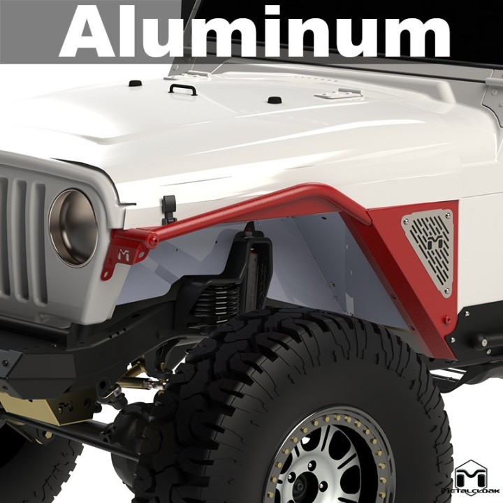 Arched Tube Fender, Pair, TJ/LJ, Aluminum, Black Powder Coat METALCLOAK