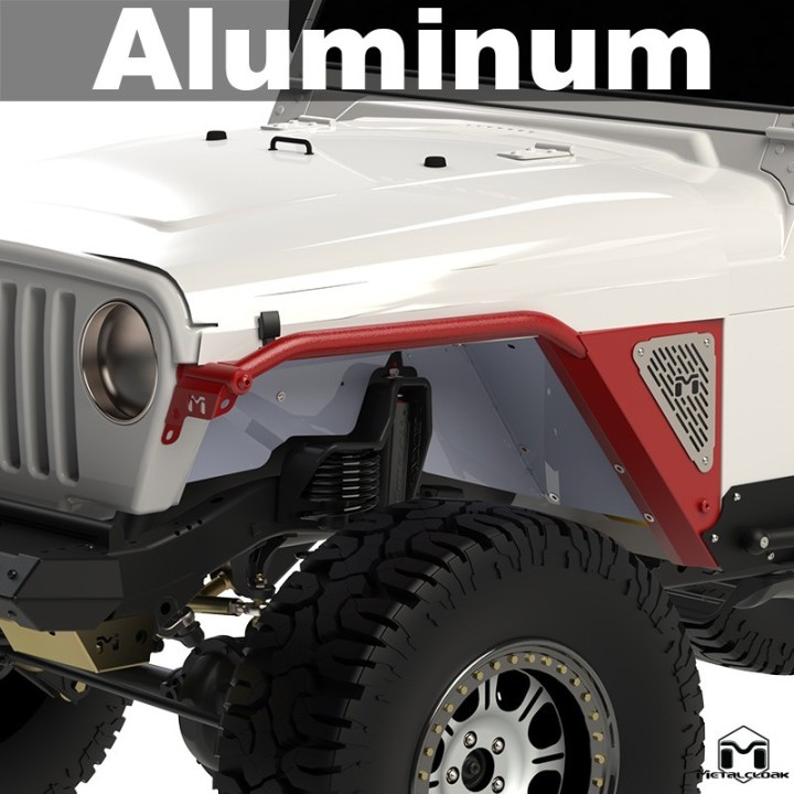 Overline Tube Fender, Pair, TJ/LJ, Aluminum, Black Powder Coat METALCLOAK