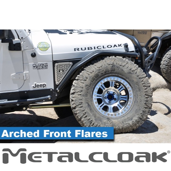 6" Arched Front Flare, Pair, TJ/LJ/YJ, Black Powder Coat METALCLOAK - view 3