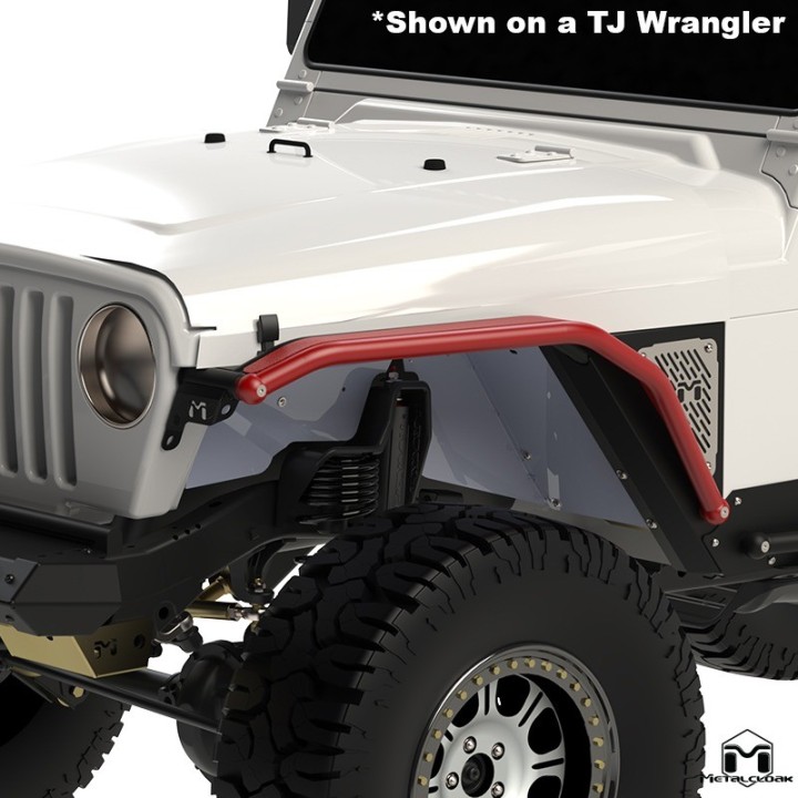 4" Overline Flat Flare, Pair, TJ-LJ-YJ, Black Powder Coat METALCLOAK