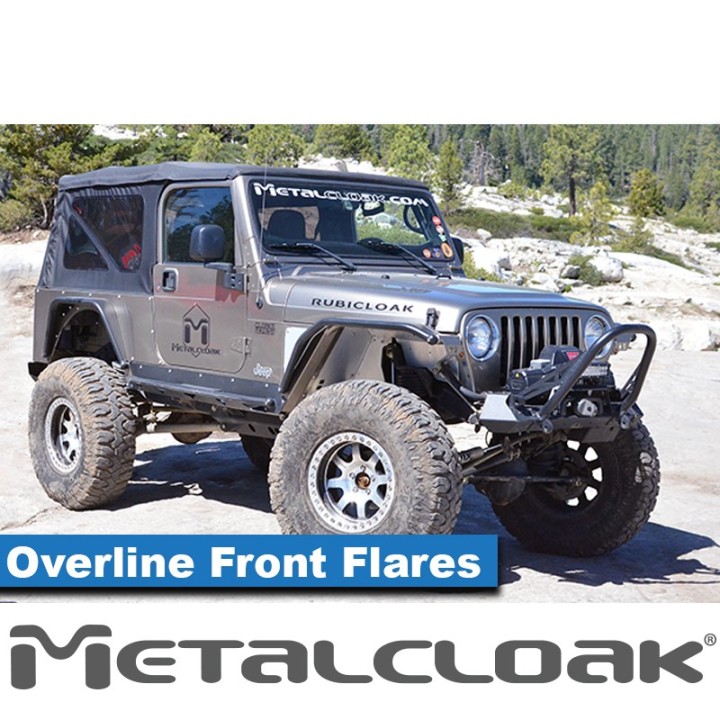 4" Overline Flat Flare, Pair, TJ-LJ-YJ, Black Powder Coat METALCLOAK - view 2