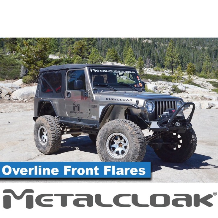 4" Overline Flat Flare, Pair, TJ-LJ-YJ, Black Powder Coat METALCLOAK - view 3
