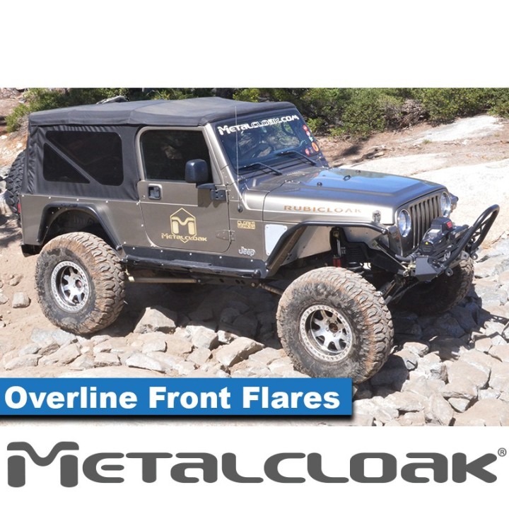 4" Overline Flat Flare, Pair, TJ-LJ-YJ, Black Powder Coat METALCLOAK - view 4