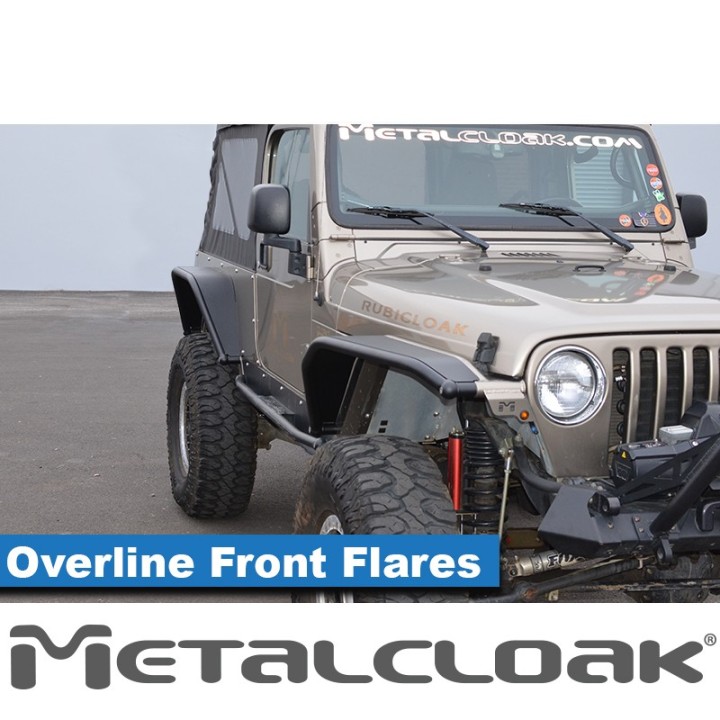 8" Overline Front Flare, Pair, TJ/LJ/YJ, Black Powder Coat METALCLOAK - view 2