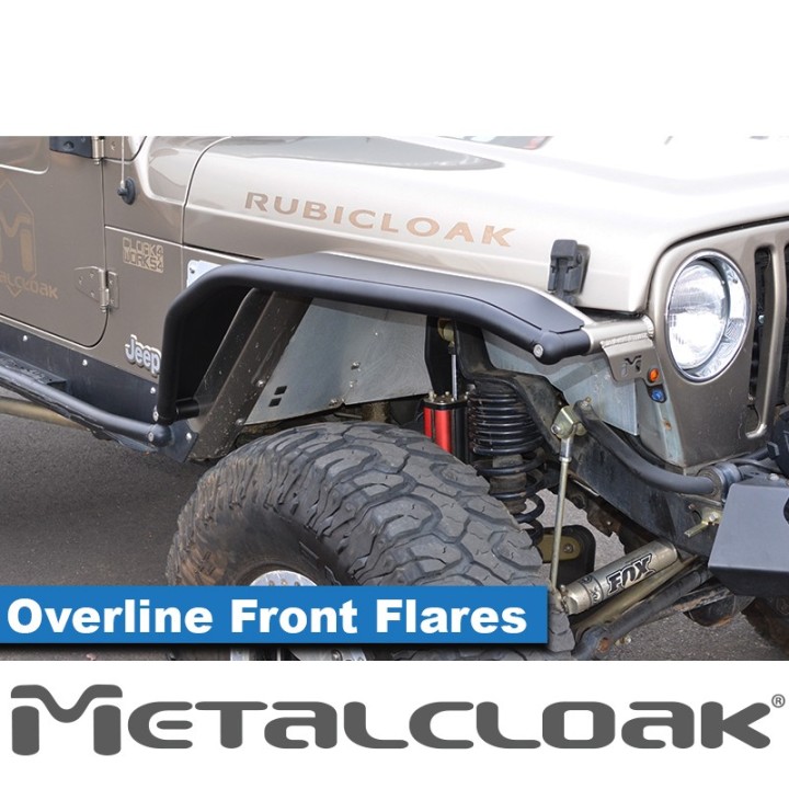 8" Overline Front Flare, Pair, TJ/LJ/YJ, Black Powder Coat METALCLOAK - view 3