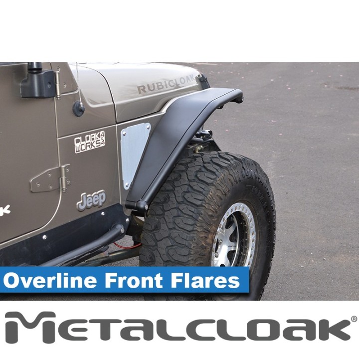 Nakladki przednie Overline 8", para, TJ/LJ/YJ, czarna powloka proszkowa METALCLOAK - ujęcie 4