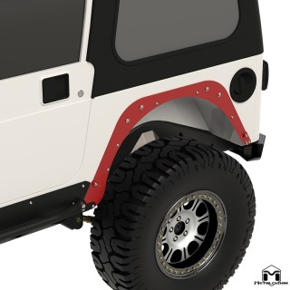Rear Flare Mounting Plate, Pair, TJ, Mod Cut, Black Powder Coat METALCLOAK