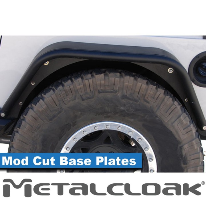 Rear Flare Mounting Plate, Pair, TJ, Mod Cut, Black Powder Coat METALCLOAK - view 2
