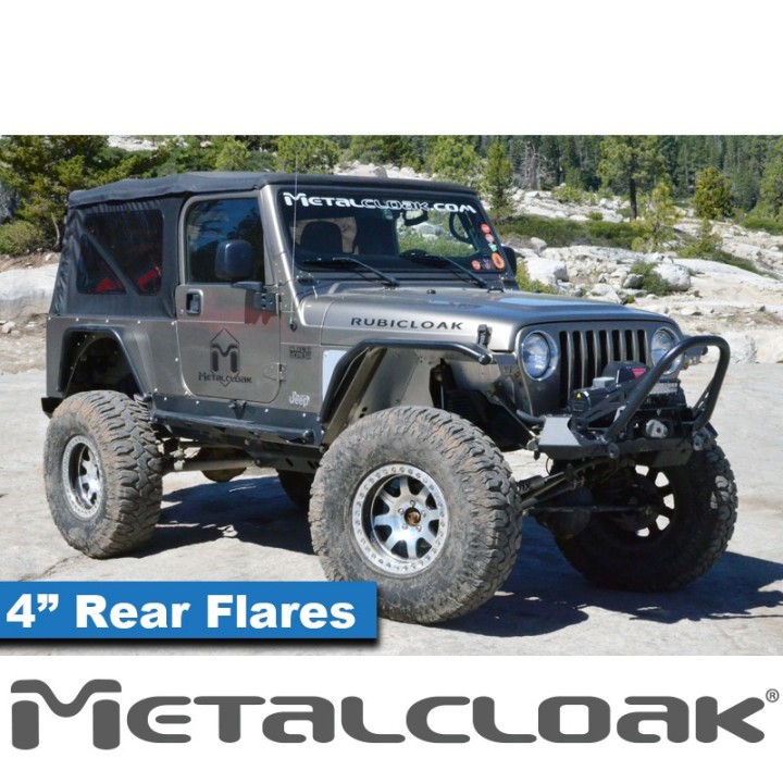 4" Rear Flare, Pair, TJ/LJ/YJ/CJ, Black Powder Coat METALCLOAK - view 2