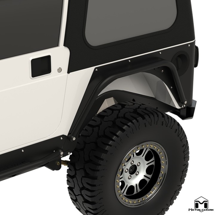 4" Rear Flare, Pair, TJ/LJ/YJ/CJ, Black Powder Coat METALCLOAK - view 5