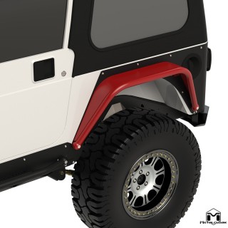 6" Rear Flare, Pair, TJ/LJ/YJ/CJ5-8, Black Powder Coat METALCLOAK