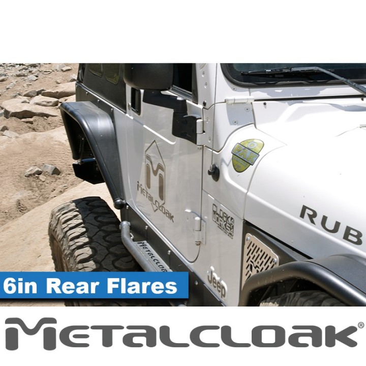 6" Rear Flare, Pair, TJ/LJ/YJ/CJ5-8, Black Powder Coat METALCLOAK - view 3