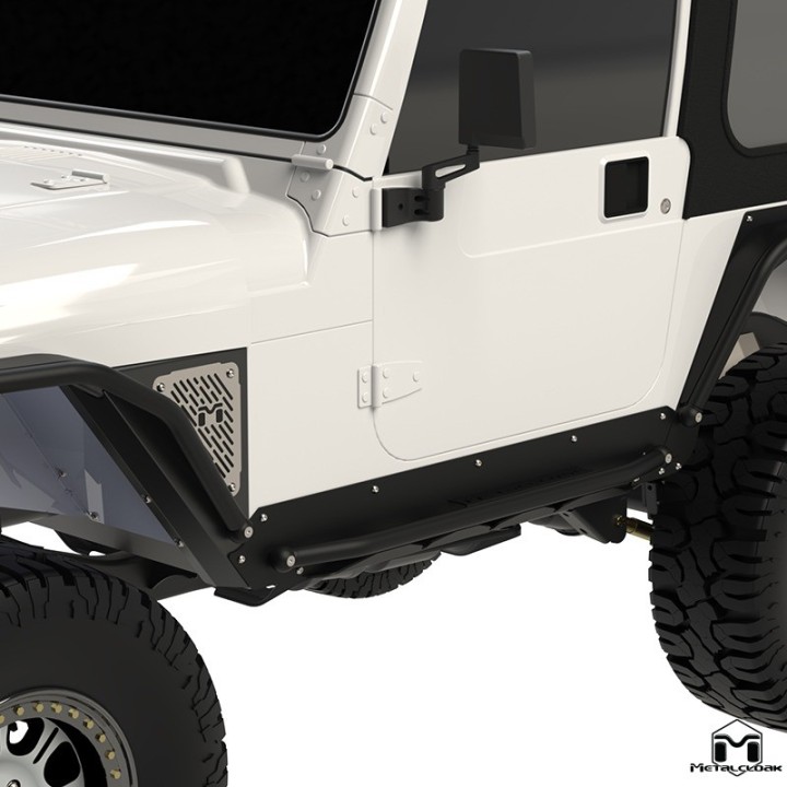 Rocker Rail, Pair, TJ, Black Powder Coat METALCLOAK