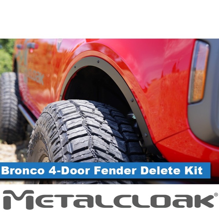 Zestaw Fender Delete, przod i tyl, 4-drzwiowy, czarna powloka proszkowa, Ford Bronco 6G METALCLOAK - ujęcie 2
