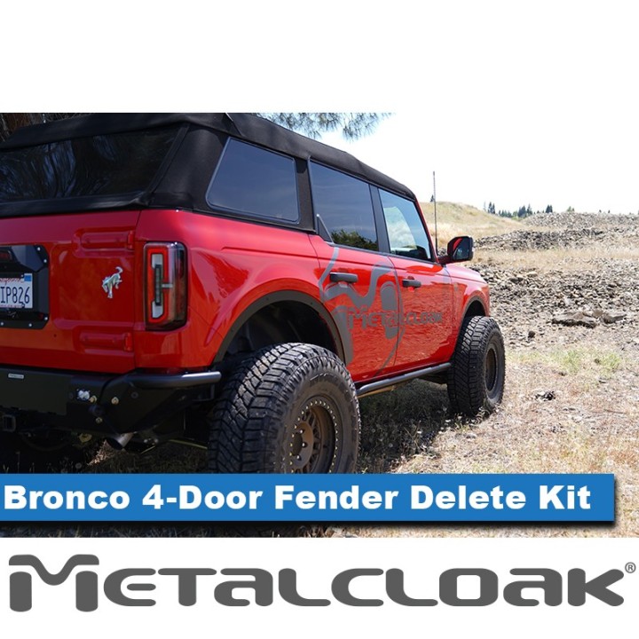 Fender Delete & Tire Clearance Kit, Front & Rear, 4-Door, Black Powder Coat, Ford Bronco 6G METALCLOAK - view 3