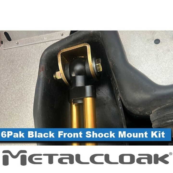 Upper Front 6Pak BLACK Shock Mount Kit - Jeep Wrangler TJ/LJ | MetalCloak