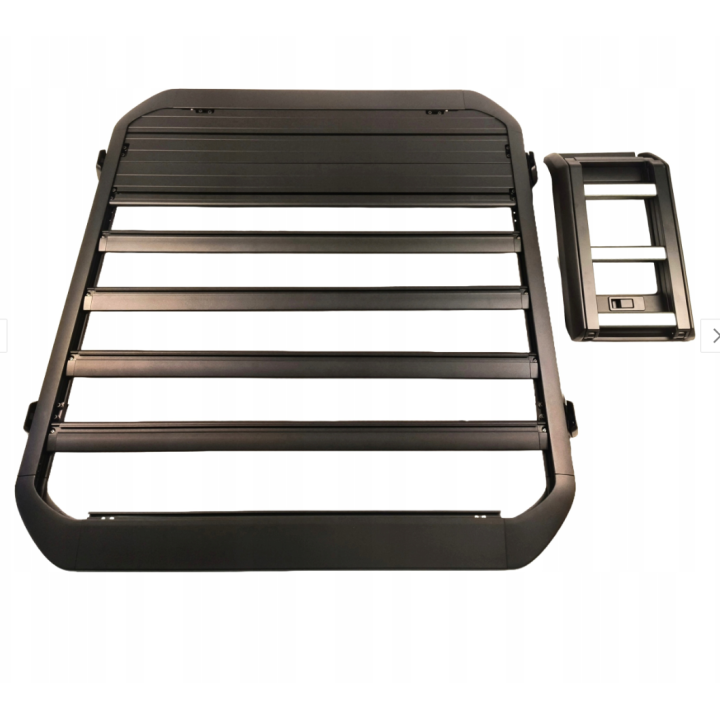 Aluminum Roof Rack Platform with Telescoping Ladder Wrangler JL 4-Door Nomadtech