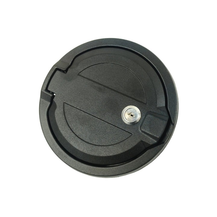 Locking Fuel Filler Door Jeep Wrangler JL, Black Aluminum Nomadtech