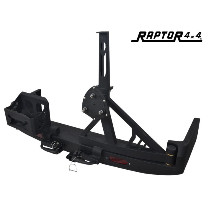 Rear Steel Bumper with Spare Wheel Mounting and Jerry Can Holder for Nissan Patrol Y61 Raptor 4x4 - view 2