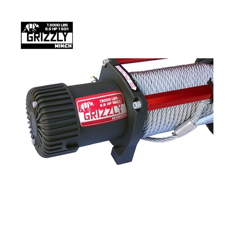 Grizzly Winch 13000 lbs 150:1 Steel Cable 25 m 12V