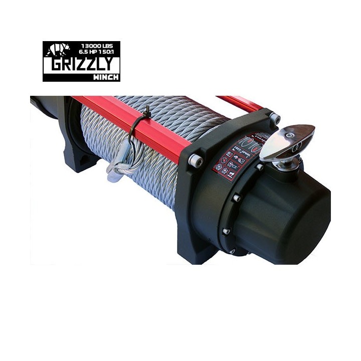 Grizzly Winch 13000 lbs 150:1 Steel Cable 25 m 12V