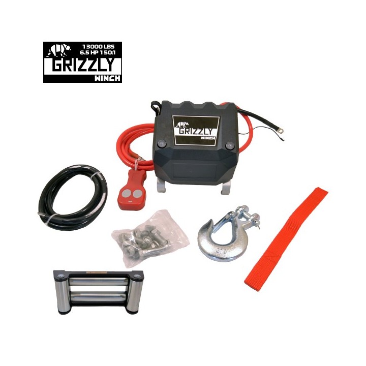 Grizzly Winch 13000 lbs 150:1 Steel Cable 25 m 12V