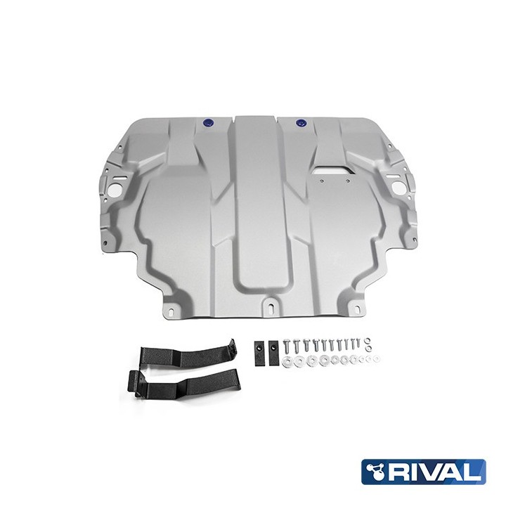 Rival Engine Protection Plate, 4 mm Aluminium, VW Caddy 2004-2015, Golf 2003-2012, Jetta 2005-2019