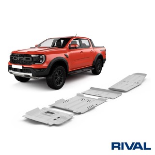 Rival Skid Plate Set (Engine, Gearbox, Transfer Case, Fuel Tank), Aluminium 6 mm, Ford Ranger Raptor 2022
