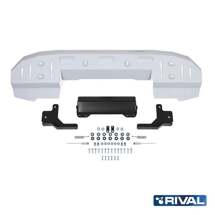 Rival Front Bumper Skid Plate, Aluminium 6 mm, Toyota Land Cruiser 300 VXR, GXR 2021