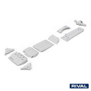 Rival Skid Plate Set — Radiator, Engine, Gearbox, Transfer Case, Fuel Tank, AdBlue, Front Arms, Diff — Ford Ranger 2011-2022