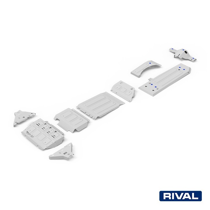 Rival Skid Plate Set — Radiator, Engine, Gearbox, Transfer Case, Fuel Tank, AdBlue, Front Arms, Diff — Ford Ranger 2011-2022