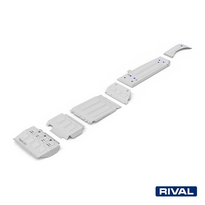 Rival Skid Plate Set — Radiator, Engine, Gearbox, Transfer Case, Fuel Tank, AdBlue Tank — Alu 6 mm — Ford Ranger 2011-2022