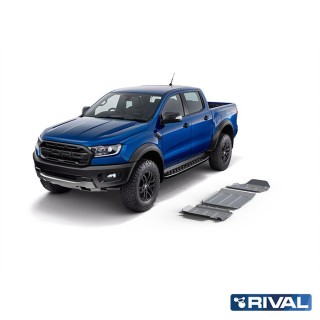 Rival Skid Plate Set (Engine, Gearbox, Transfer Case), Aluminium 6 mm, Ford Ranger Raptor 2019