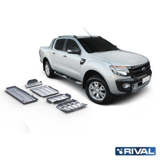 Rival Skid Plate Set, 5 pcs — Radiator, Engine, Gearbox, Transfer Case, Fuel Tank — Alu 4 mm — Ford Ranger 2011-2022 - view 2