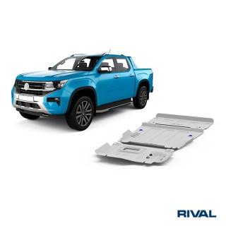 Rival Skid Plate Set (Engine, Gearbox, Transfer Case), Aluminium 4 mm, Ford Ranger & Raptor, VW Amarok 2022