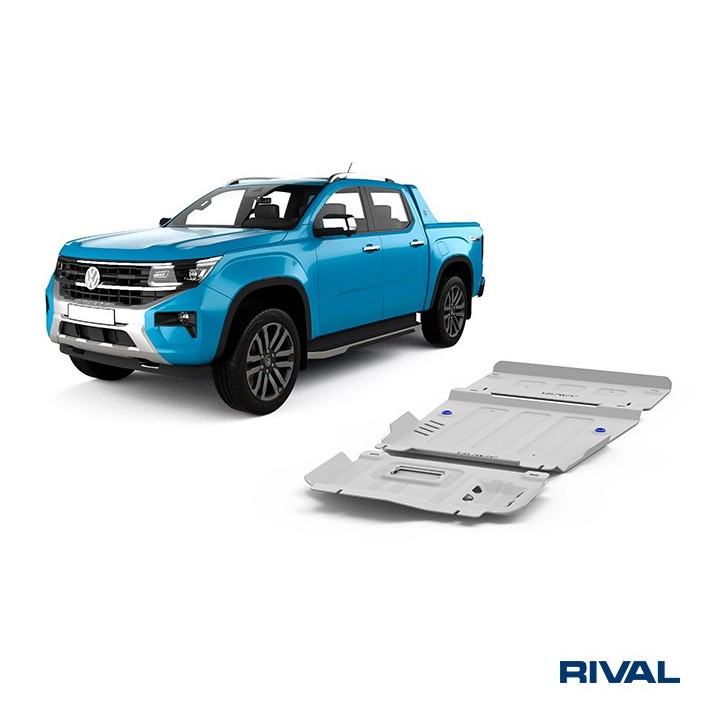 Rival Skid Plate Set (Engine, Gearbox, Transfer Case), Aluminium 4 mm, Ford Ranger & Raptor, VW Amarok 2022