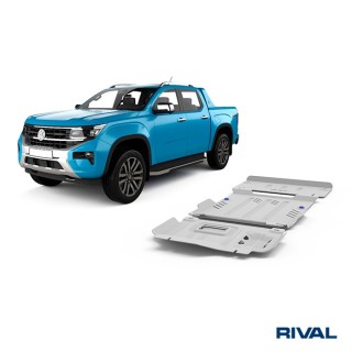 Rival Skid Plate Set (Engine, Gearbox, Transfer Case), Aluminium 6 mm, Ford Ranger & Raptor, VW Amarok 2022