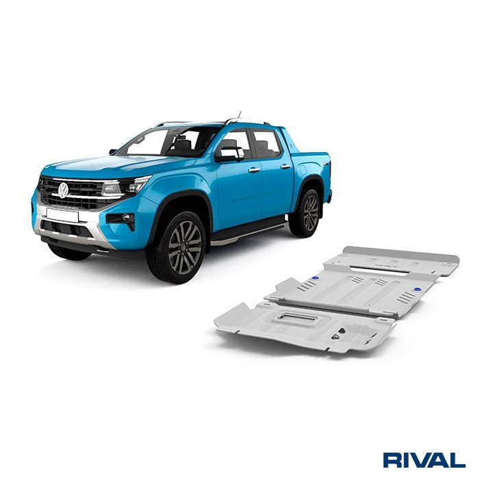 Rival Skid Plate Set (Engine, Gearbox, Transfer Case), Aluminium 6 mm, Ford Ranger & Raptor, VW Amarok 2022