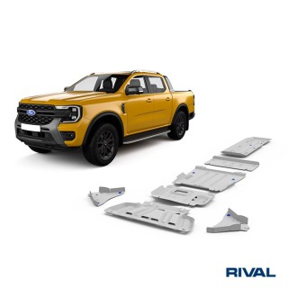 Rival Skid Plate Set, 6 pcs — Radiator, Engine, Gearbox, Transfer Case, Tank, Arms — Alu 6 mm — Ranger / Amarok 2022 - view 2