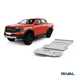Rival Skid Plate Set (Engine, Gearbox, Transfer Case), Aluminium 6 mm, Ford Ranger & Raptor, VW Amarok 2022 - view 2