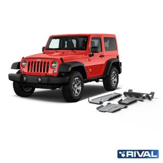 Rival 6 mm Skid Plate Set (Engine, Gearbox, Transfer Case, Exhaust, Fuel Tank) Jeep Wrangler 2017-2021