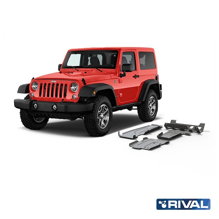 Rival 6 mm Skid Plate Set (Engine, Gearbox, Transfer Case, Exhaust, Fuel Tank) Jeep Wrangler 2017-2021