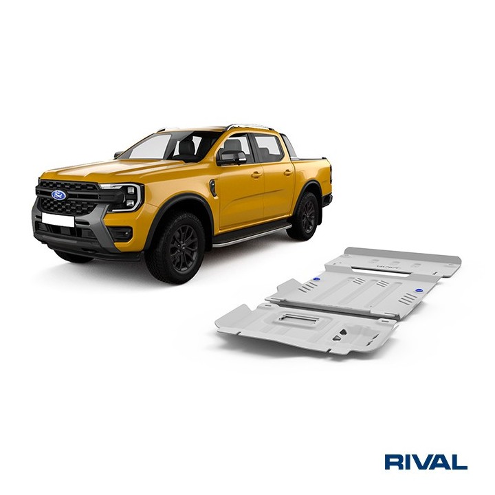 Rival Skid Plate Set (Engine, Gearbox, Transfer Case), Aluminium 6 mm, Ford Ranger & Raptor, VW Amarok 2022 - view 3